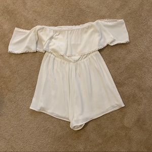 White Off The Shoulder Romper!